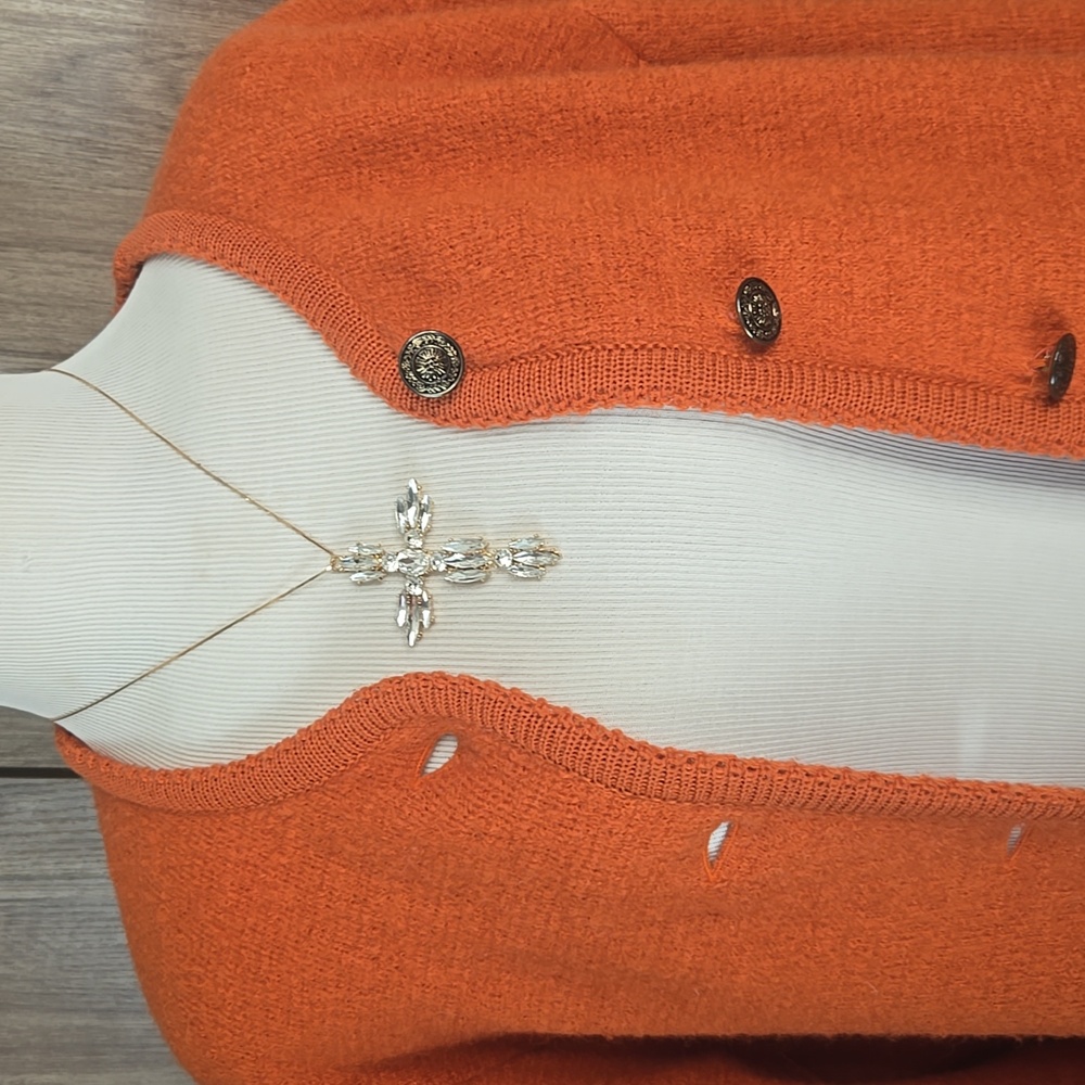 Crystal Cross Pendant Necklace – Gold Tone | Cubic Zirconia Statement Piece - Picture 8 of 8